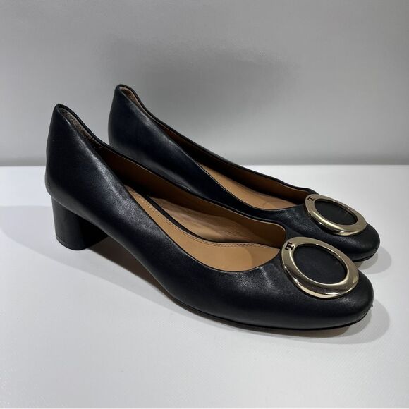 Tory Burch Caterina Pump Black Leather Size M